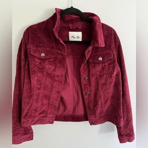 Maroon corduroy cropped jacket